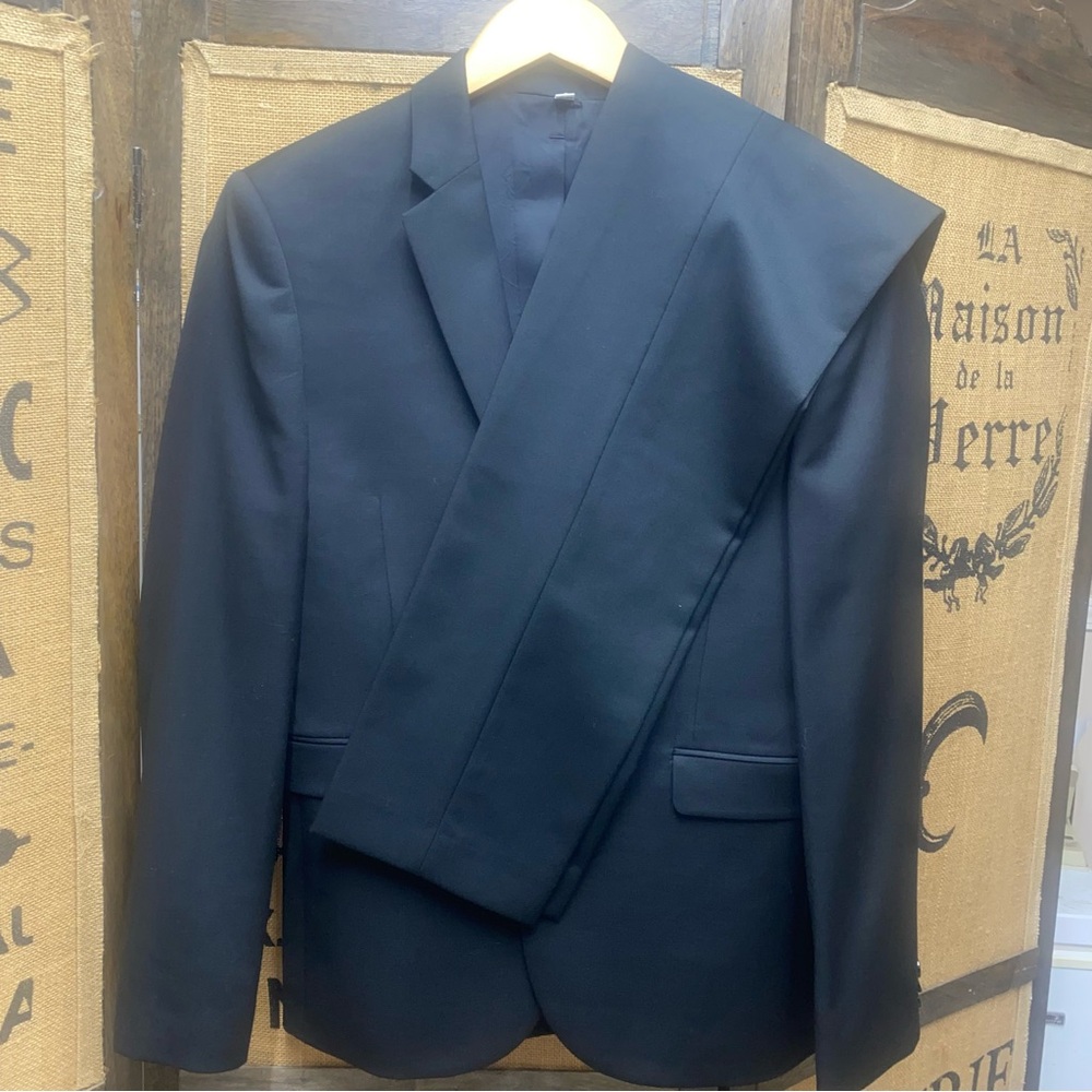 Express Innovator Wool Blend 2-Piece Suit, 36S, Extra Slim, Black